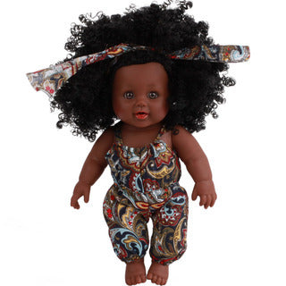 Black African enamel Children's Princess Doll