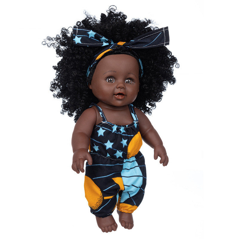 African Doll 30cm Children's Play House Vinyl Simulation