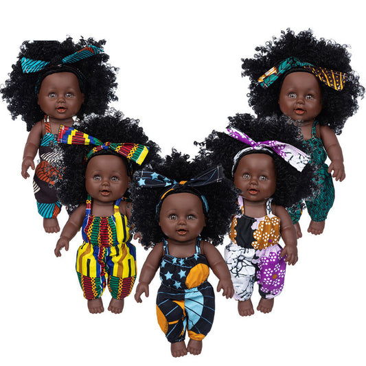 African Doll 30cm Children's Play House Vinyl Simulation