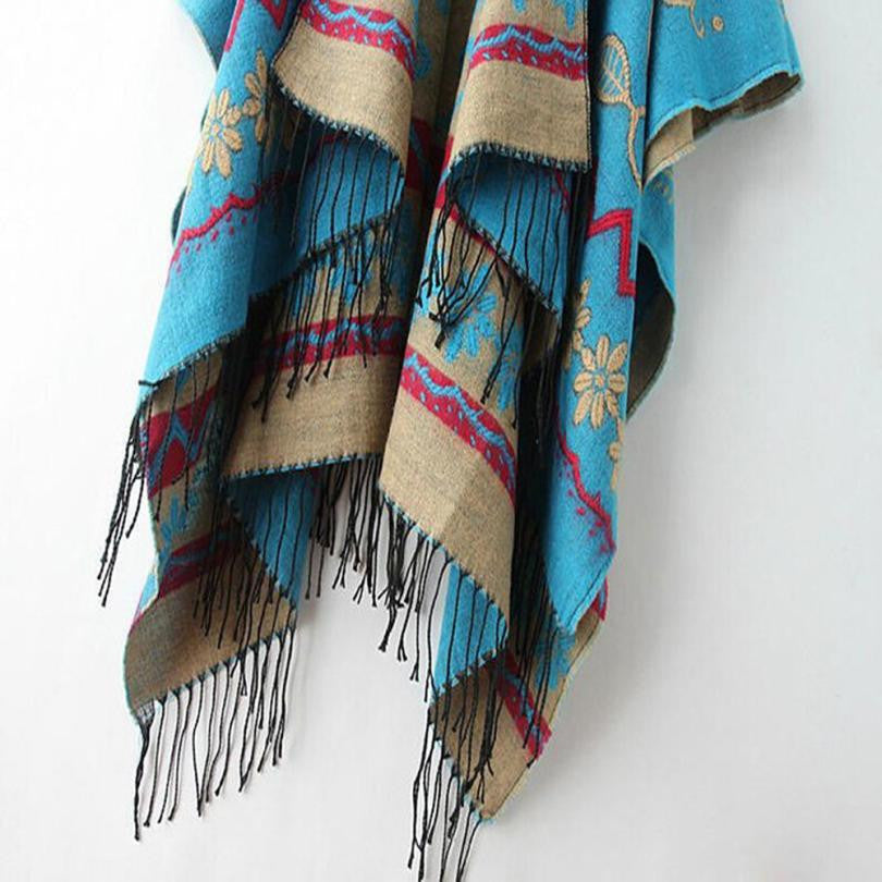 Ethnic fringed scarf