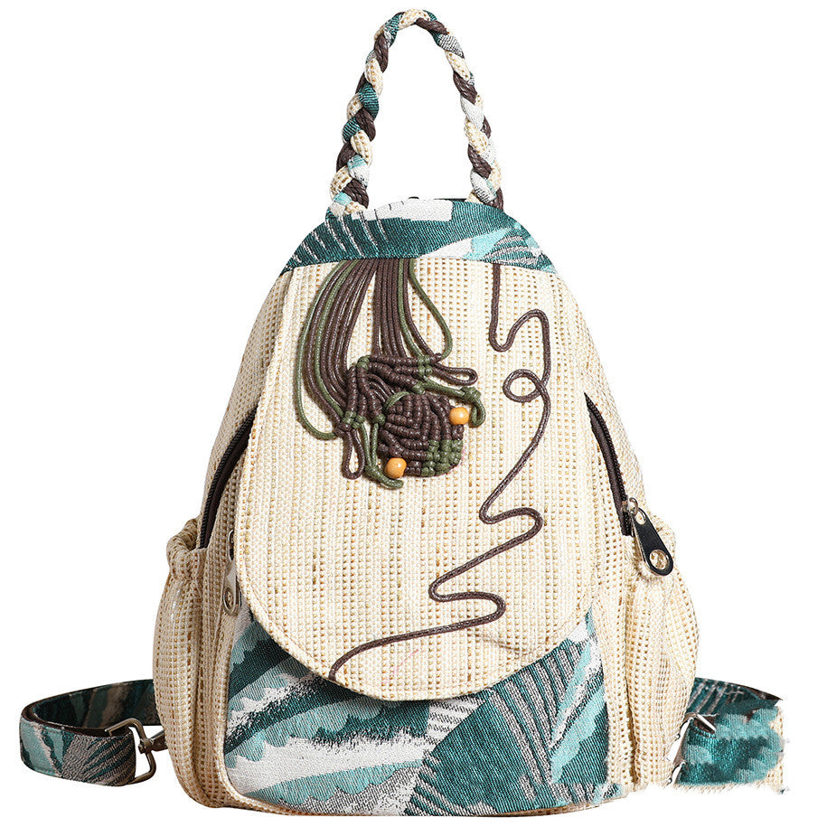 Ethnic double-layer backpack