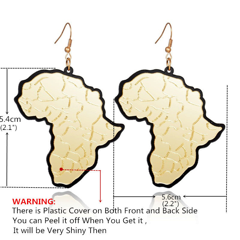 Golden Africa map pendant