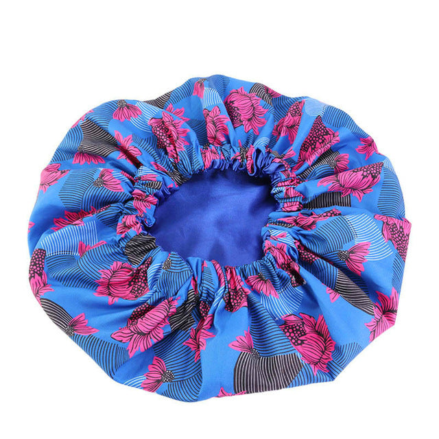 3pc Pattern Satin Linned Bonnet Women Long Ribbon Headwrap