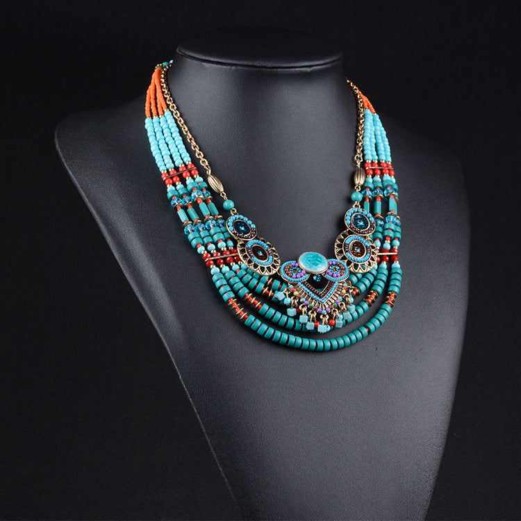 Exaggerated ethnic necklace