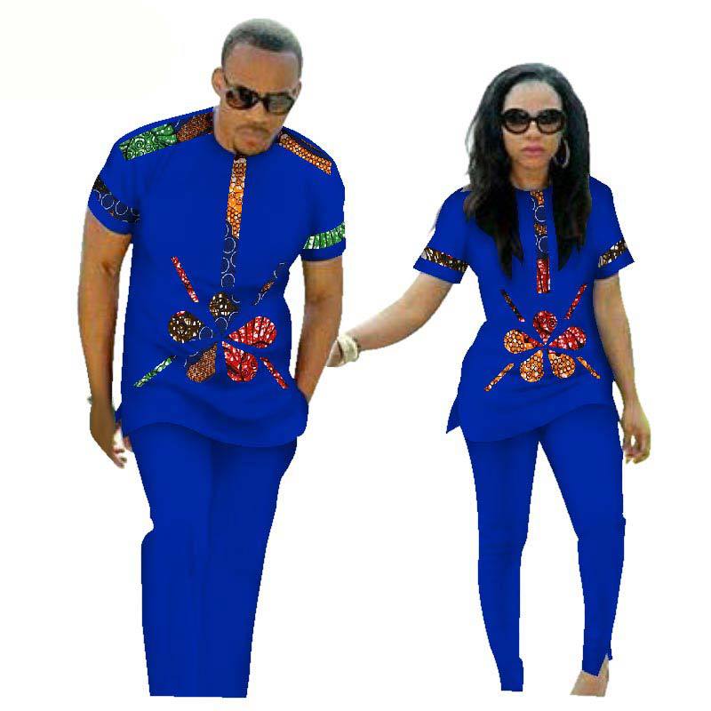 Cotton African Ethnic Couple Clothing Pants suit