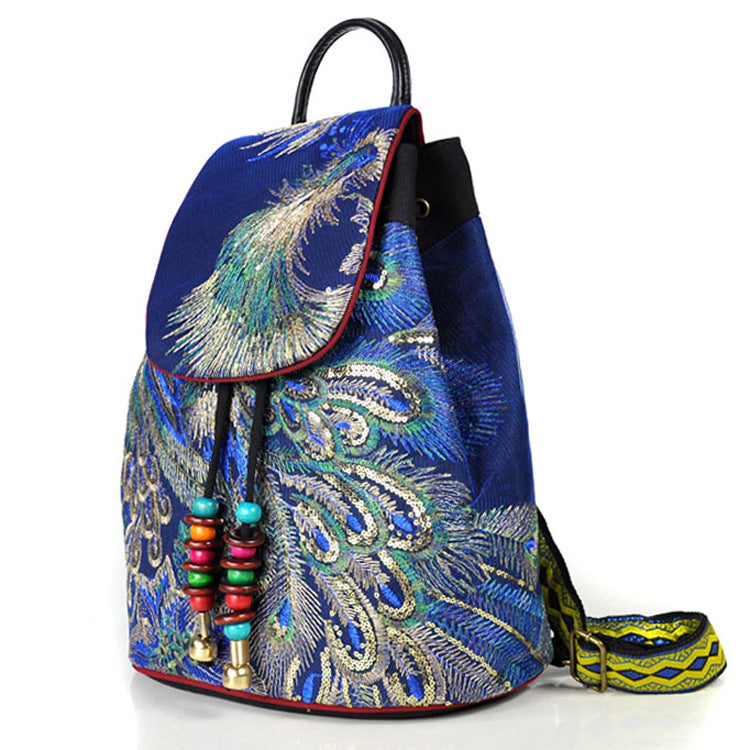 Ethnic knapsack with embroidery