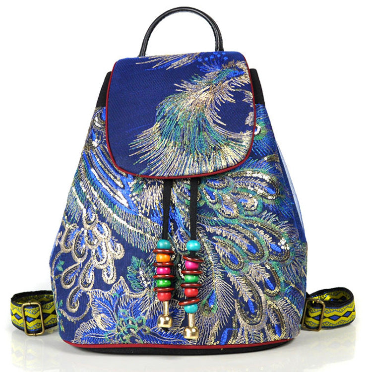 Ethnic knapsack with embroidery