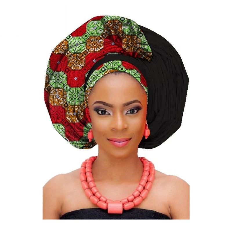 African printed cotton turban