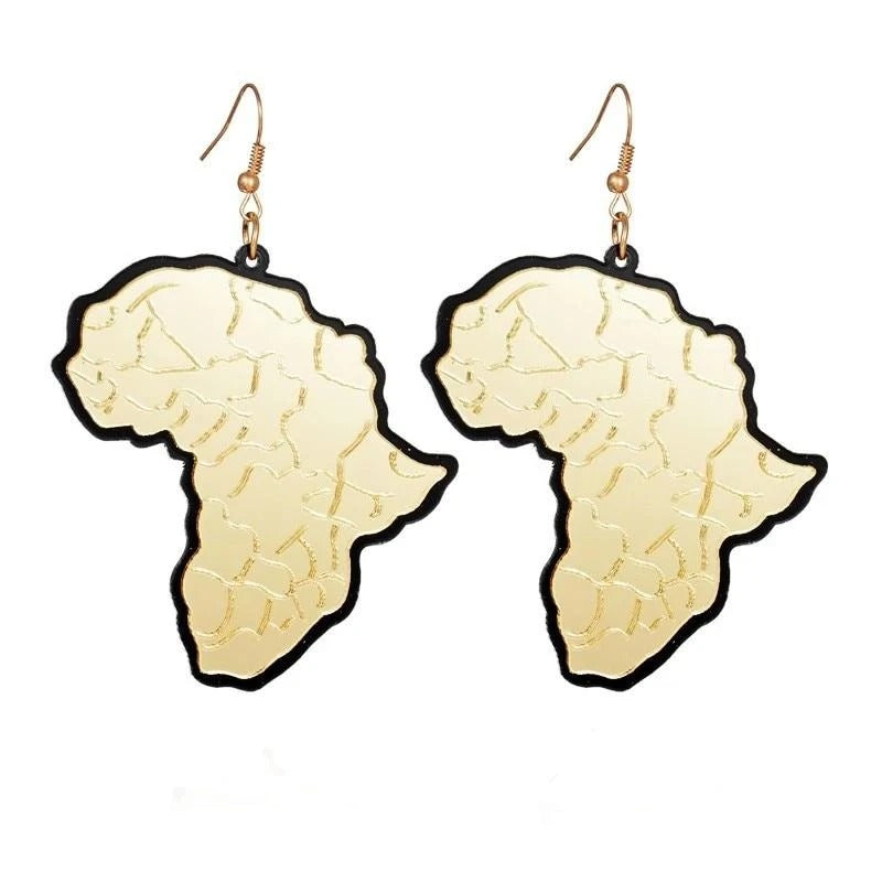 Golden Africa map pendant