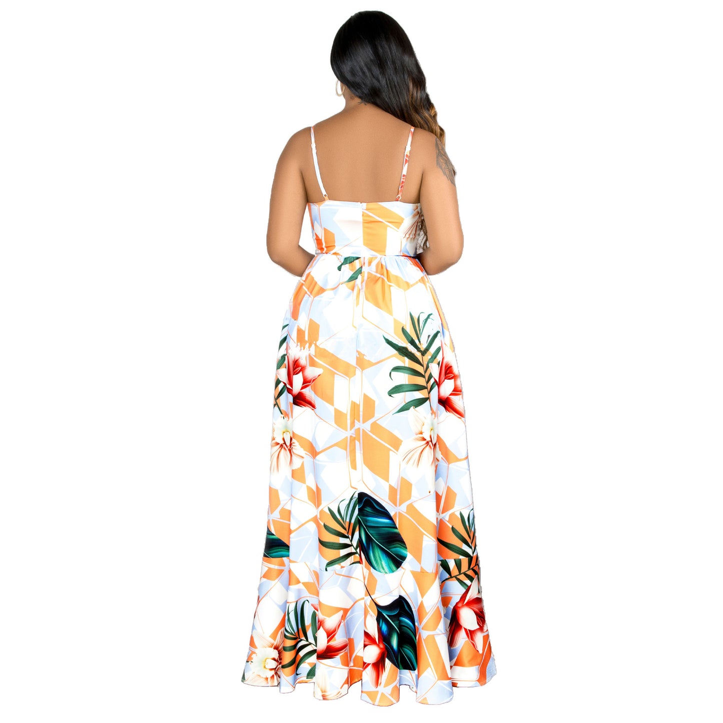 Hot Selling Fashion Strap Print Beach Dress