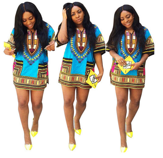 African style digital print shirt