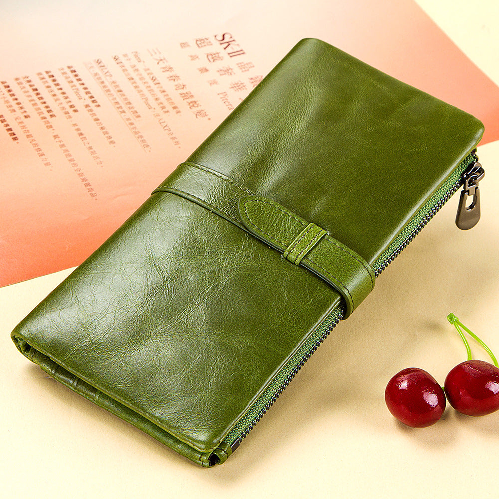 Women's long leather wallet