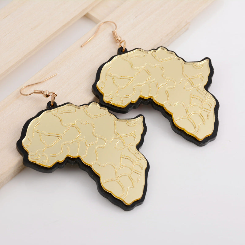 Golden Africa map pendant