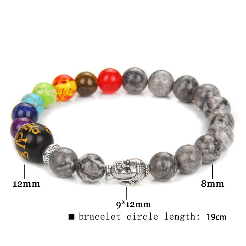 Natural Stone Seven Chakra Bracelet