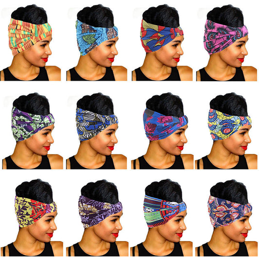 African print wide headscarf