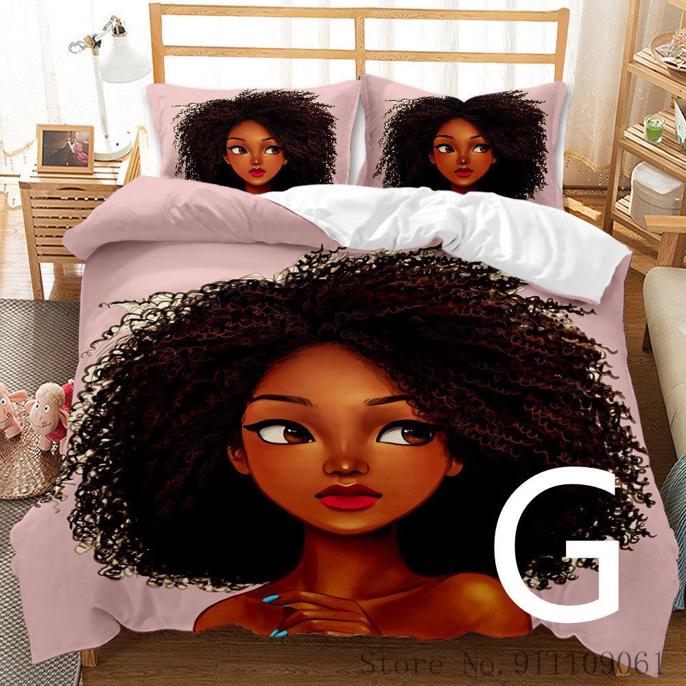 African Girl Bedding Set Children Bedroom Decoration