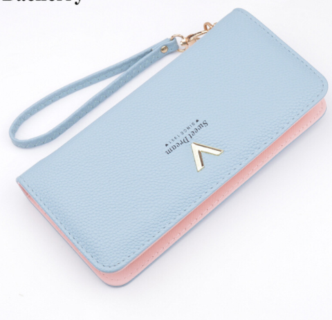 Leather Wallets Women Purses Zipper Long