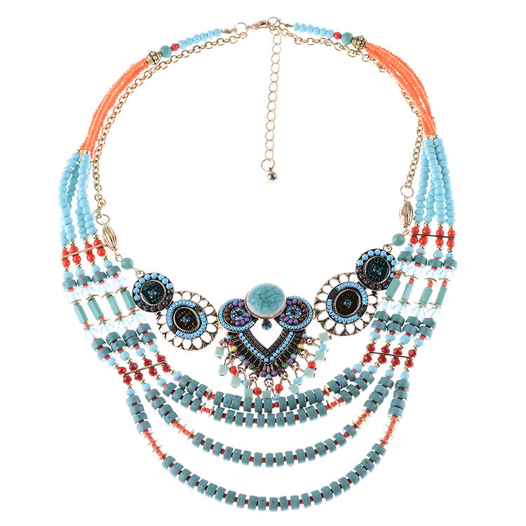 Exaggerated ethnic necklace