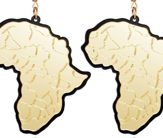 Golden Africa map pendant