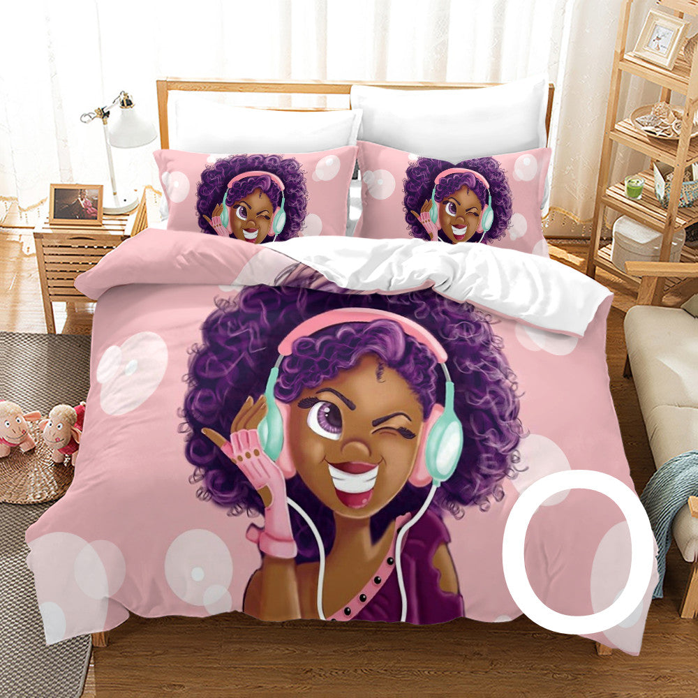 African Girl 3D Printed Bedding Set