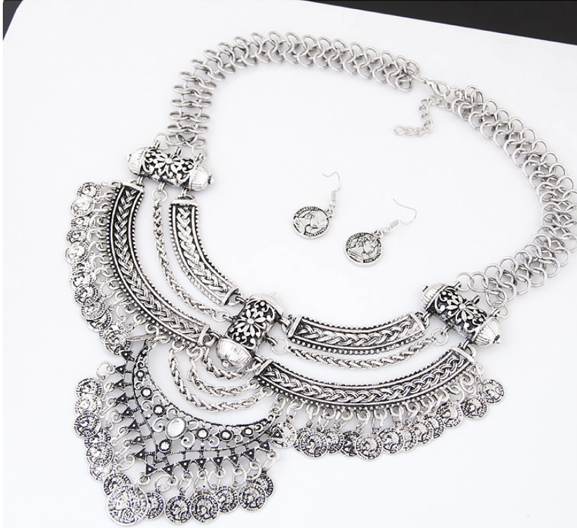 Coin set necklace