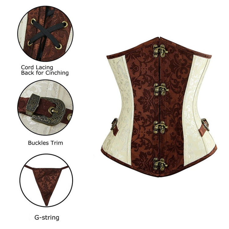 Gothic Short Waist Seal Belly Corset