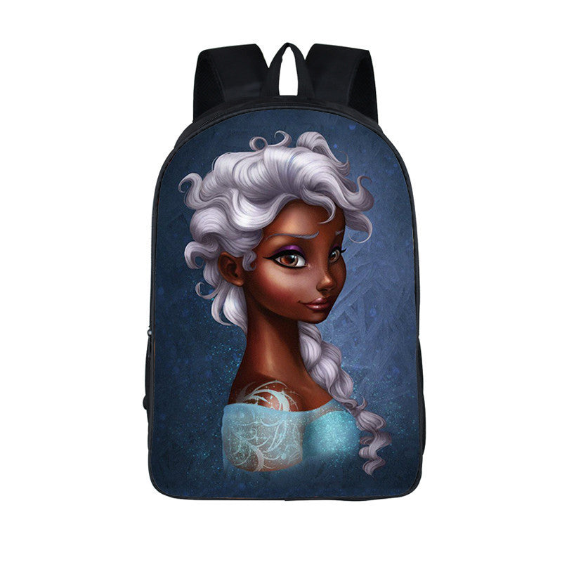 3D African Girl New Cartoon Print Backpack